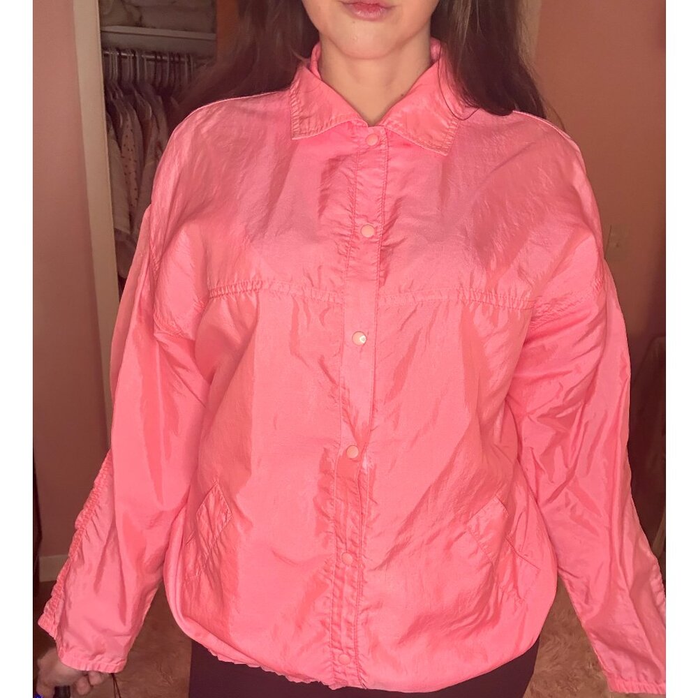 Bay Club Vintage Women's Neon Pink Windbreaker Jacket